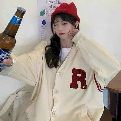 Áo khoác Cardigan logo thêu R