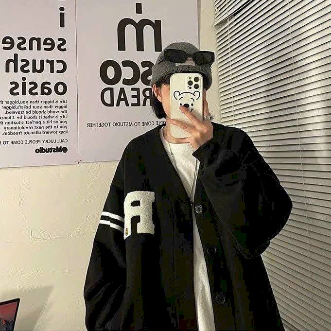 Áo khoác Cardigan logo thêu R
